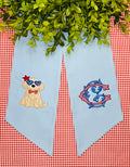 Double Wreath Sash - July 4th Poodle & Vintage Vine Font